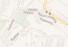 Výletní v obci Brno - mapa ulice