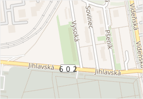 Vysoká v obci Brno - mapa ulice