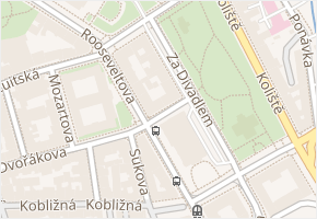 Za divadlem v obci Brno - mapa ulice