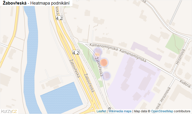 Mapa Žabovřeská - Firmy v ulici.