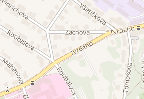 Zachova v obci Brno - mapa ulice