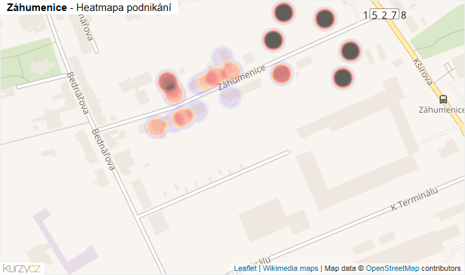 Mapa Záhumenice - Firmy v ulici.