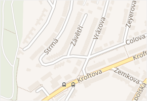 Závětří v obci Brno - mapa ulice
