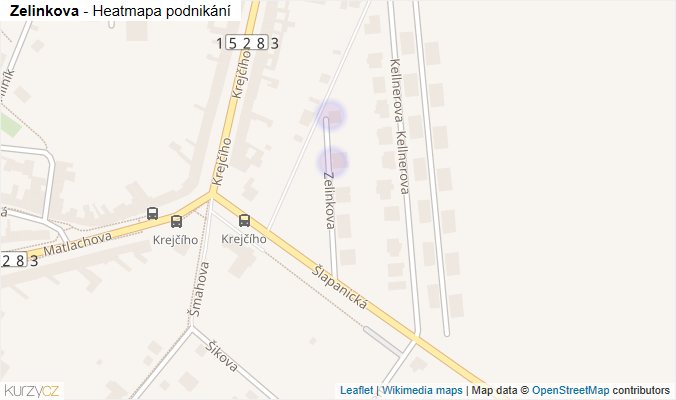 Mapa Zelinkova - Firmy v ulici.