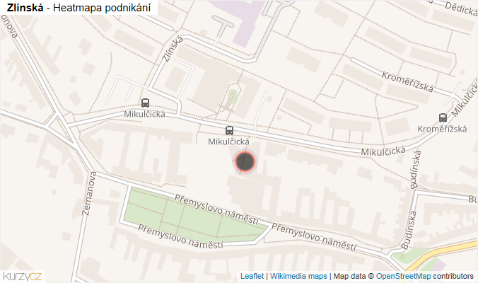 Mapa Zlínská - Firmy v ulici.