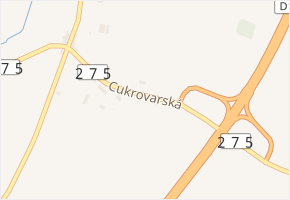 Cukrovarská v obci Brodce - mapa ulice