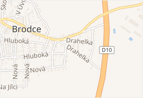 Drahelka v obci Brodce - mapa ulice