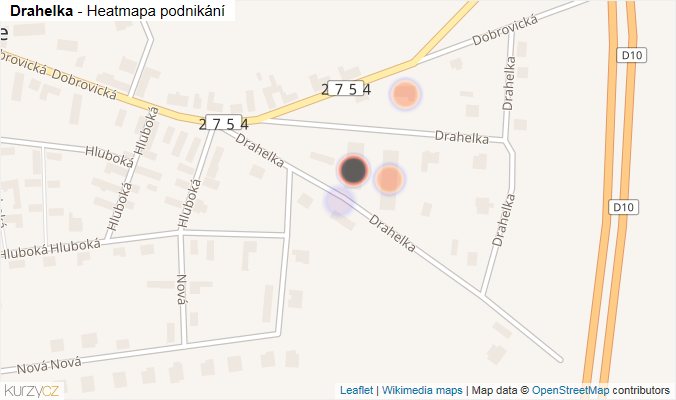 Mapa Drahelka - Firmy v ulici.