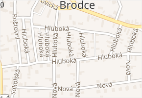 Hluboká v obci Brodce - mapa ulice