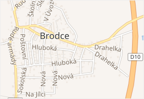Nová v obci Brodce - mapa ulice
