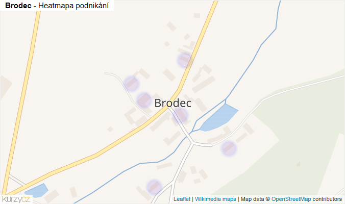 Mapa Brodec - Firmy v části obce.