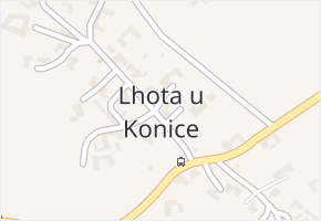 Lhota u Konice v obci Brodek u Konice - mapa části obce