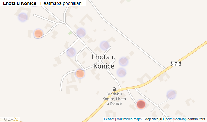 Mapa Lhota u Konice - Firmy v části obce.
