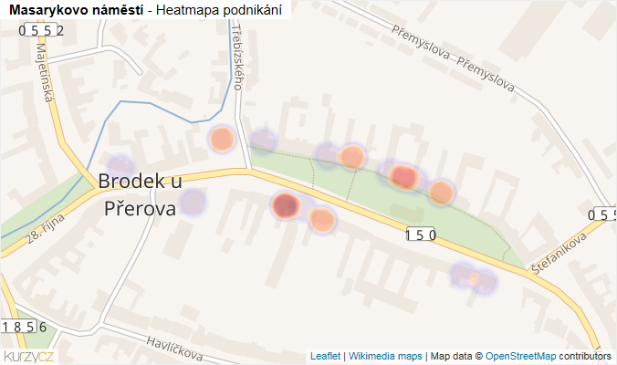 Mapa Masarykovo náměstí - Firmy v ulici.