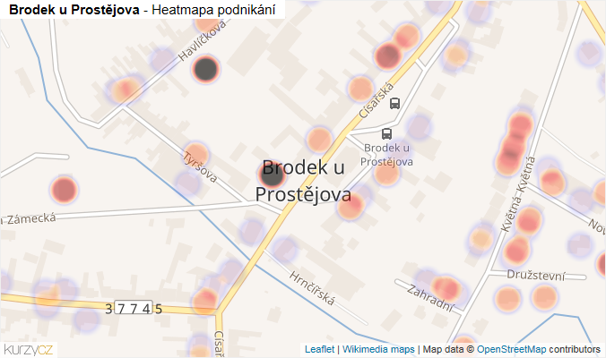 Mapa Brodek u Prostějova - Firmy v části obce.