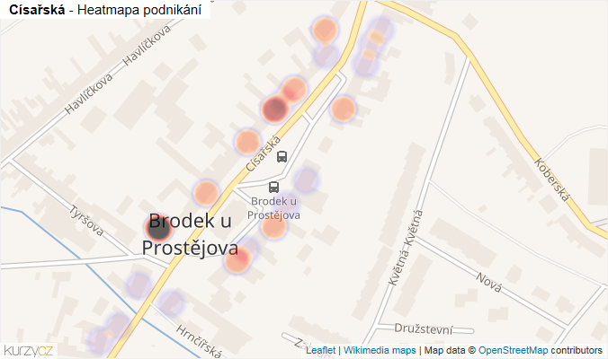 Mapa Císařská - Firmy v ulici.