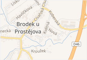 Květná v obci Brodek u Prostějova - mapa ulice