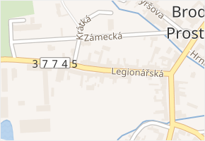 Legionářská v obci Brodek u Prostějova - mapa ulice