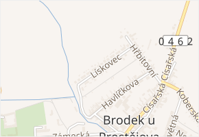 Lískovec v obci Brodek u Prostějova - mapa ulice