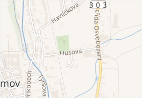Husova v obci Broumov - mapa ulice