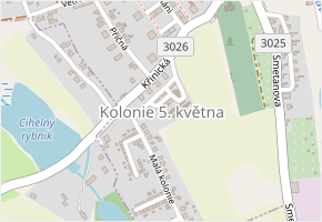 Kolonie 5.května v obci Broumov - mapa části obce