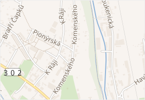 Komenského v obci Broumov - mapa ulice