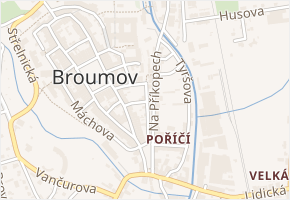 Na Hradbách v obci Broumov - mapa ulice