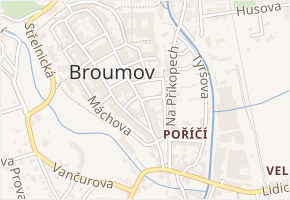 Obránců míru v obci Broumov - mapa ulice