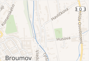 Prokopa Holého v obci Broumov - mapa ulice