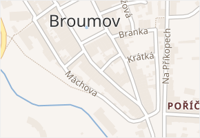 Protifašistických bojovníků v obci Broumov - mapa ulice