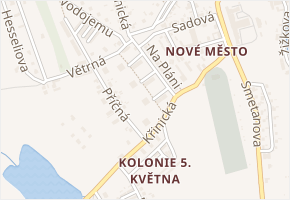 Sídliště Křinické v obci Broumov - mapa ulice