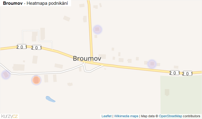 Mapa Broumov - Firmy v části obce.