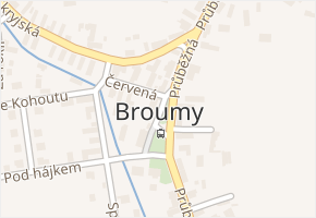 Broumy v obci Broumy - mapa části obce