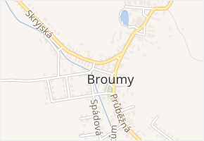 Červená v obci Broumy - mapa ulice