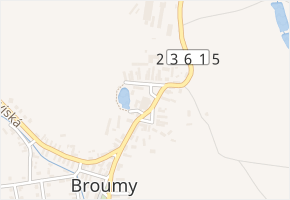 Na návsi v obci Broumy - mapa ulice