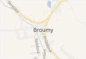 Za Garážemi v obci Broumy - mapa ulice