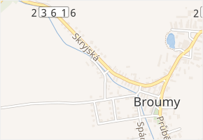 Za roklí v obci Broumy - mapa ulice