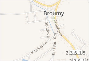 Zelená v obci Broumy - mapa ulice