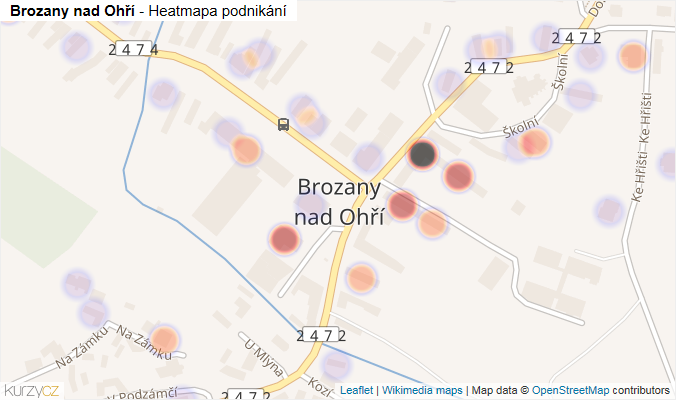 Mapa Brozany nad Ohří - Firmy v části obce.