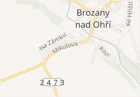Mikulova v obci Brozany nad Ohří - mapa ulice