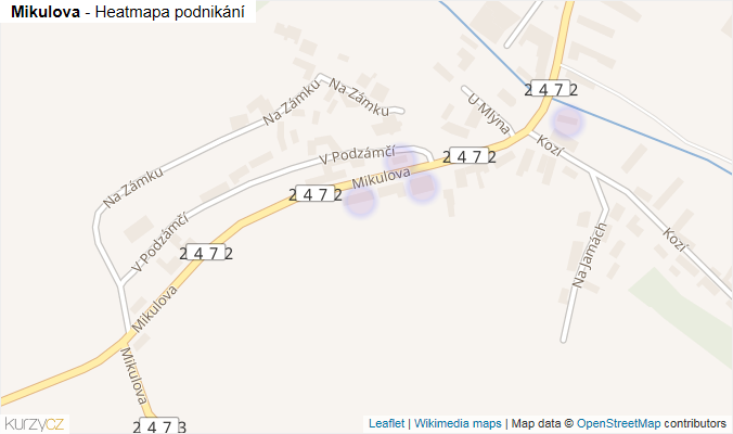 Mapa Mikulova - Firmy v ulici.