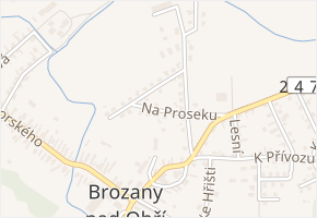 Na Proseku v obci Brozany nad Ohří - mapa ulice
