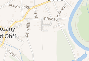 Příčná v obci Brozany nad Ohří - mapa ulice