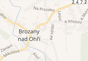 Školní v obci Brozany nad Ohří - mapa ulice