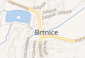 Brtnice v obci Brtnice - mapa části obce
