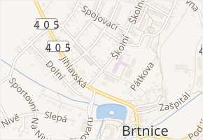 Družstevní v obci Brtnice - mapa ulice