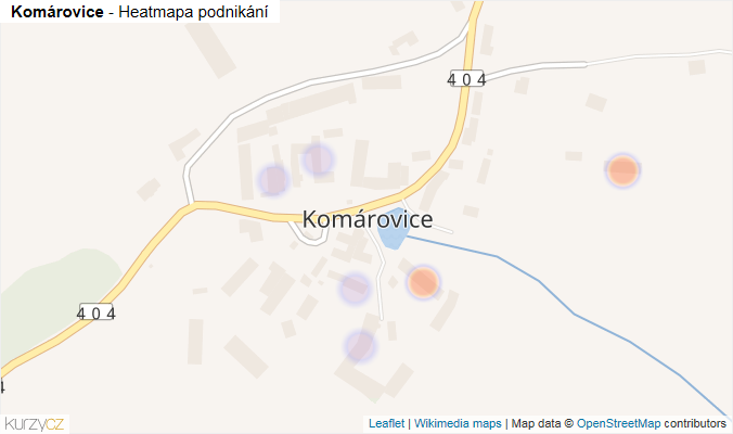 Mapa Komárovice - Firmy v části obce.