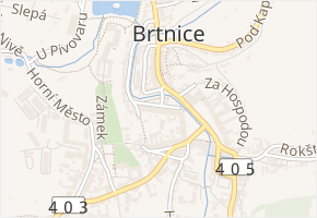 Nábřeží v obci Brtnice - mapa ulice