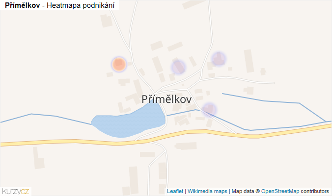 Mapa Přímělkov - Firmy v části obce.