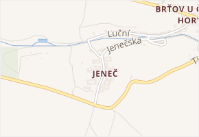 Jeneč v obci Brťov-Jeneč - mapa části obce